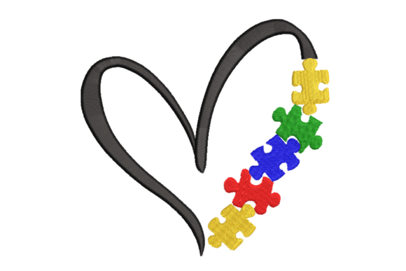 Autism Heart Puzzle: A Designer’s Review for Sweatshirt Embroidery