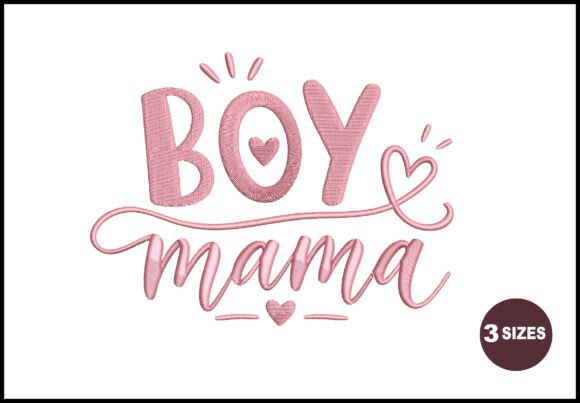 Boy Love Mama: A Heartfelt Embroidery Design for Small Business Merch