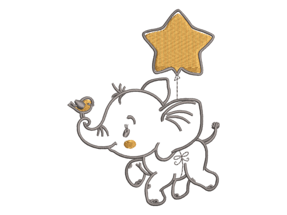 Cute Baby Elephant Star Balloon Embroide: A Designer’s Review for Business Use