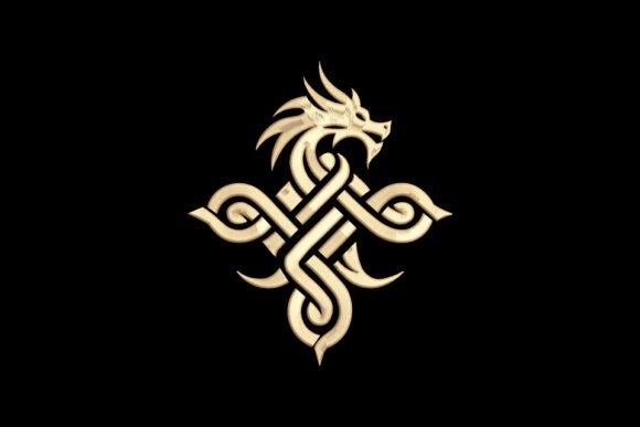 Dragon Cross Knot: A Charming Embroidery Design for Meaningful Gifts