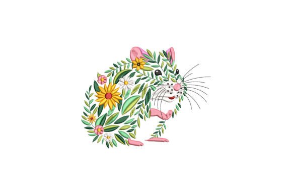 Floral Hamster: A Charming Addition to Holiday Embroidery Collections