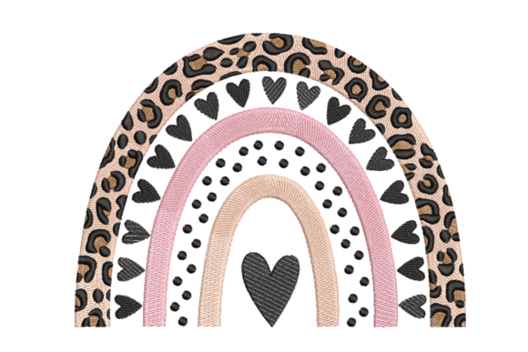 Leopard Rainbow Heart: A Vibrant Nursery Embroidery for Etsy Sellers
