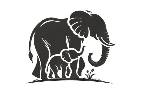 Mother and Baby Elephant Embroidery Design Review