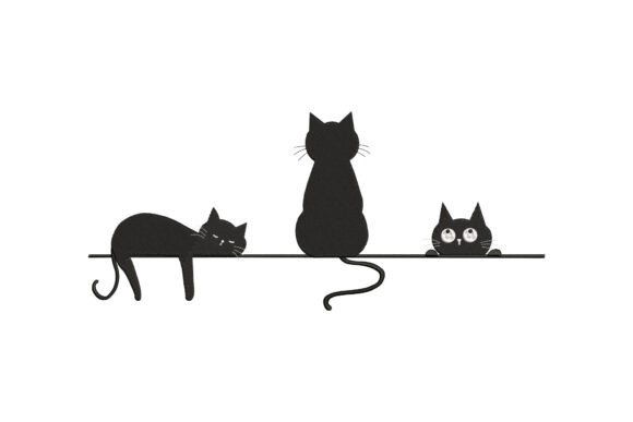 Review: Sleeping Sitting and Peeking Cats Embroidery Design