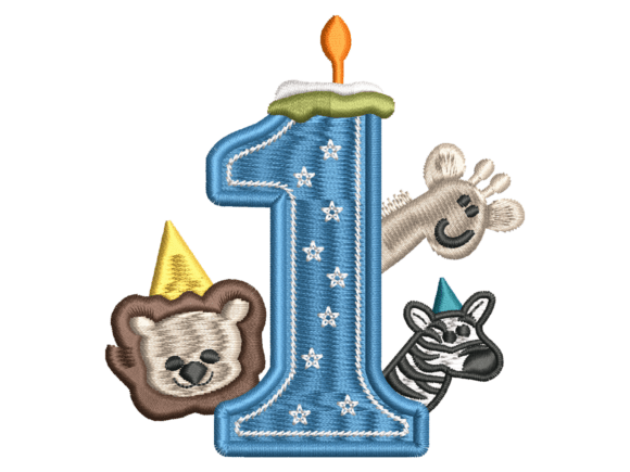 Safari Animals Number 1 Birthday: A Seasonal Embroidery Gem